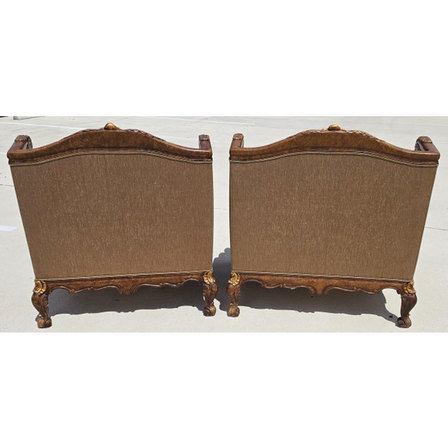 Rococo Marge Carson Style French Louis XV Ornate Caved Settees Loveseats Pair For Sale - Image 3 of 18