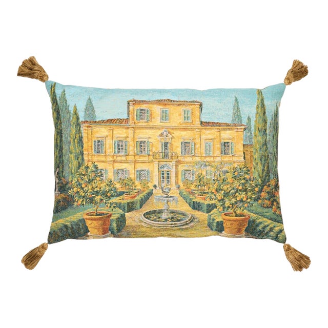 Villa in Tuscany Large Tapestry Cushion With Feather Filler - 46x60cm (18"x24") For Sale