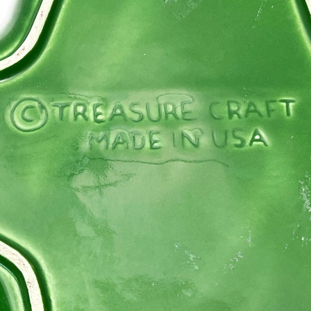 Mid-Century Modern Mid-Century Modern Large Hand Painted Ceramic Cactus Serving Dish For Sale - Image 3 of 4