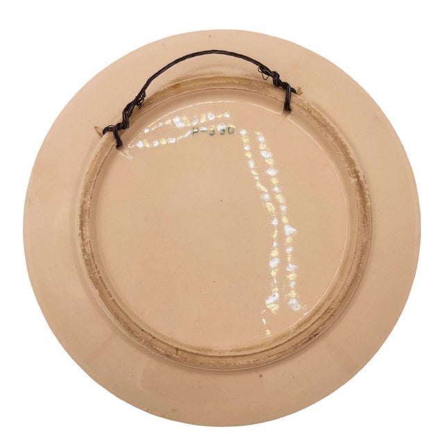 1950s 1950s Rare Mid-Century California Pottery Flamingo 3d Sculptural Round Wall Plate For Sale - Image 5 of 5