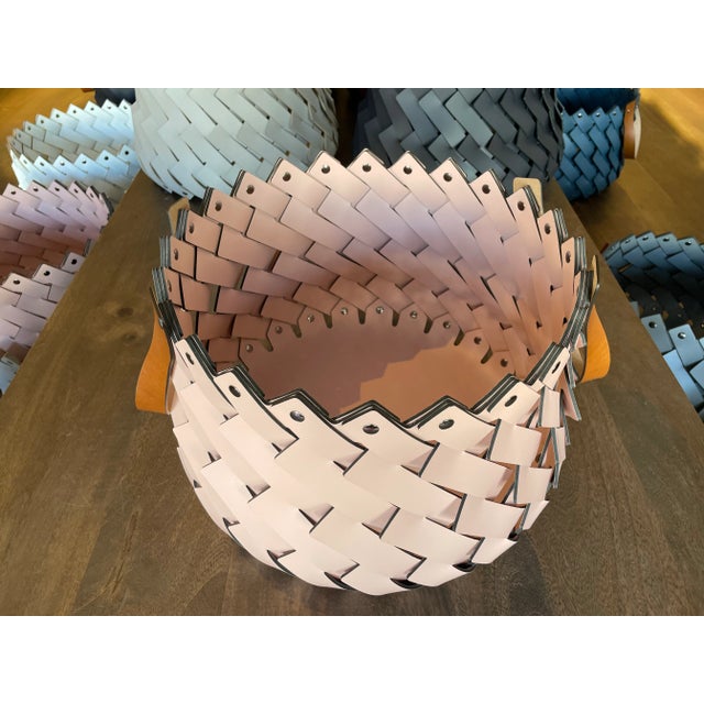 Luxury Leather Basket with Handles Hand made in Italy By Nicole Sassaman.