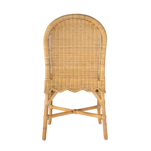 Wood Flora 18.5 in. Seat Height Rattan Dining Side Chair, Natural Rattan For Sale - Image 7 of 9