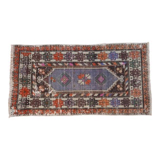 Vintage Distressed Oushak Rug Runner - 2'7" X 4'11" For Sale