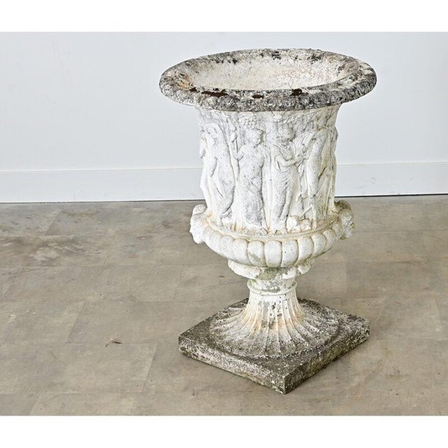English Circa 1900 Cast Stone Medici Urn with Figurative Motif For Sale - Image 10 of 13