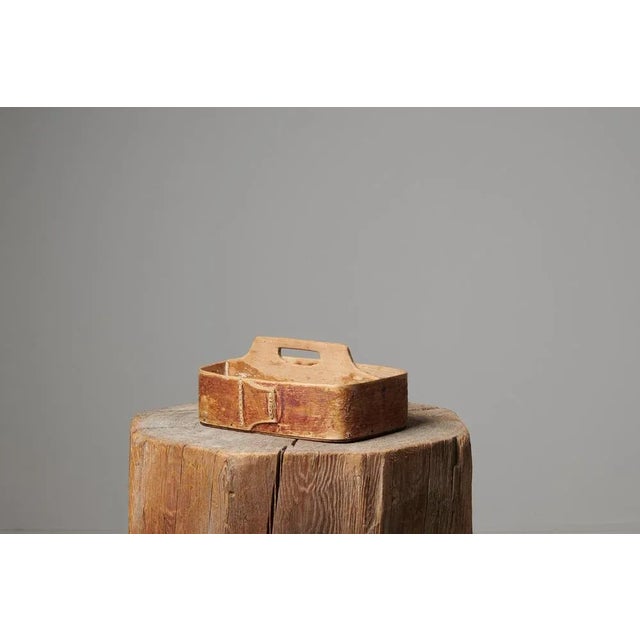 Antique folk art basket from the mid 1800s, a so called cutlery basket. The basket is for storing cutlery and is made by...