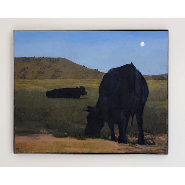 In "Fields at Twilight," a serene landscape unfolds under the soft glow of a rising moon, casting gentle shadows across...