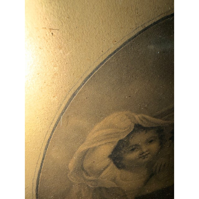 Stunning 1833 Drawing of Mother & Children Signed "Aline Regnault" in Antique Gilt Frame For Sale - Image 4 of 12