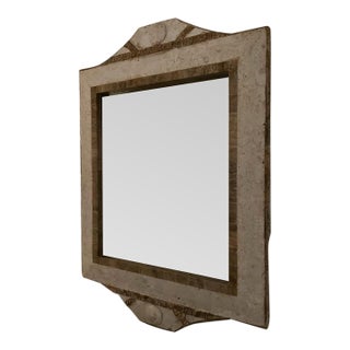Hollywood Regency Tessellated Stone Wall Mirror For Sale