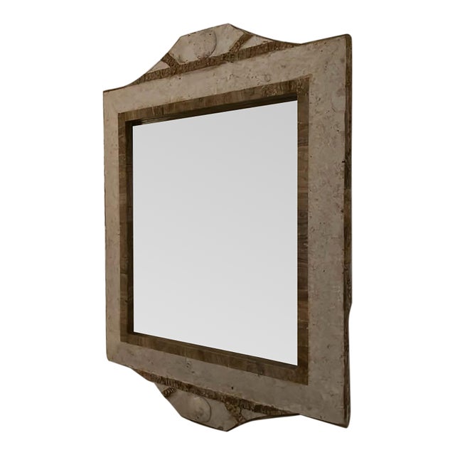 Hollywood Regency Tessellated Stone Wall Mirror For Sale