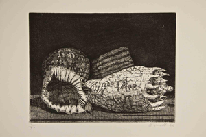 Armando Buratti, Three Shells, Etching, 1966