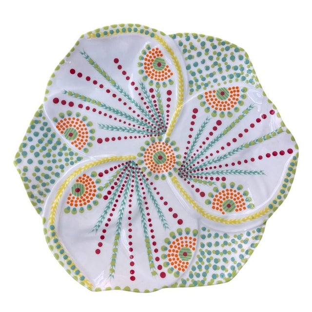 Pair of Hand-Painted South African Ceramic Platters For Sale - Image 4 of 12