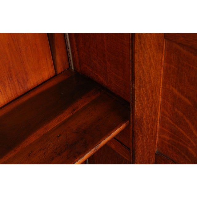 Antique Solid Oak Single Door Paneled Wardrobe For Sale - Image 10 of 18