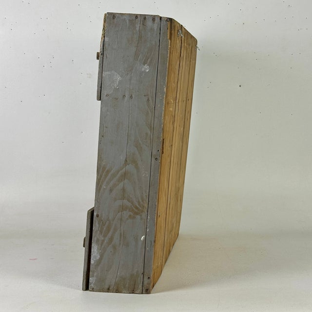 American Vintage Primitive Home Constructed Wooden Multi Drawer Display Apothecary Painted Cabinet For Sale - Image 3 of 9