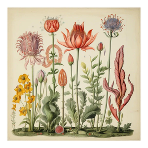 Antique Botanical Garden Study - Natural History Fine Art Print