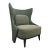Caracole Modern Cool Olive Suede Forma Accent Chair For Sale