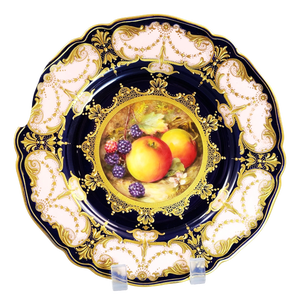Royal Worcester Fruit Cabinet Plate by R. Sebright for Maple London, 1921