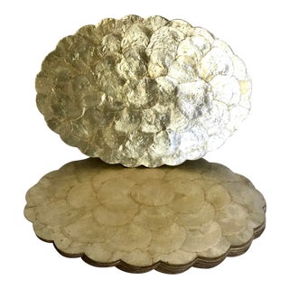 8 Vintage Capiz Shell Placemats For Sale