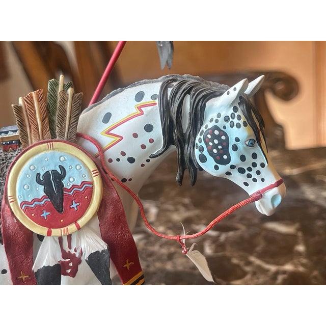 War Pony Statue Figurine, part of Trail of Painted Ponies Collection. Item 1452 War Pony. From 2003.