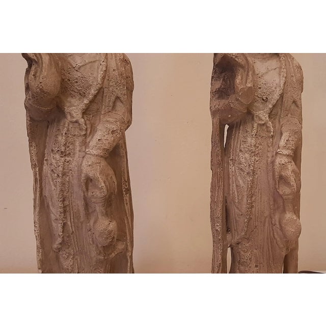 Goddess Asian Kwan Yin Buddhist Lamps Pair For Sale In Fayetteville, AR - Image 6 of 13