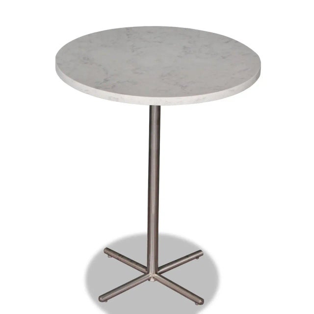 Contemporary Marbled Quartz Round Side Table From R&b For Sale - Image 3 of 6