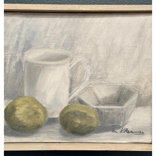 Main Klarmo‑kärred, Jug, Bowl and Fruits, 1961, Oil Painting on Canvas, Framed For Sale - Image 10 of 18