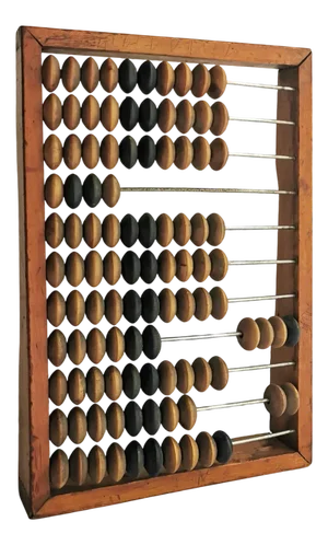 Vintage Abacus in Wood & Metal, 1940s