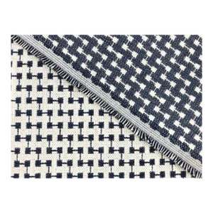 Kravet Reversible Navy Blue Ivory Geometric Abstract Upholstery Drapery Fabric