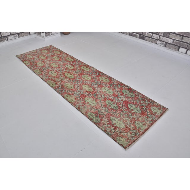 Textile Geometric Vintage Anatolian Wool Carpet For Sale - Image 7 of 10