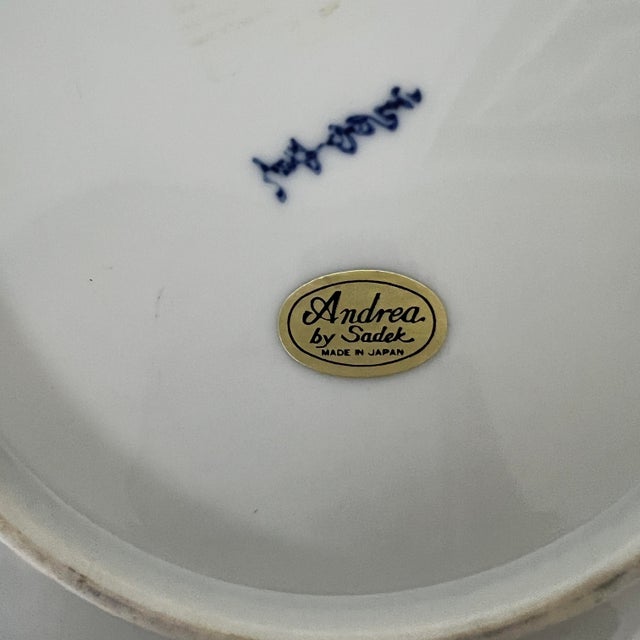 Chinoiserie Andrea by Sadek Japan Blue White Plate For Sale - Image 3 of 3