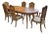 1960s Thomasville French Provincial Walnut Dining Table and 6 Chairs - Set of 7 For Sale