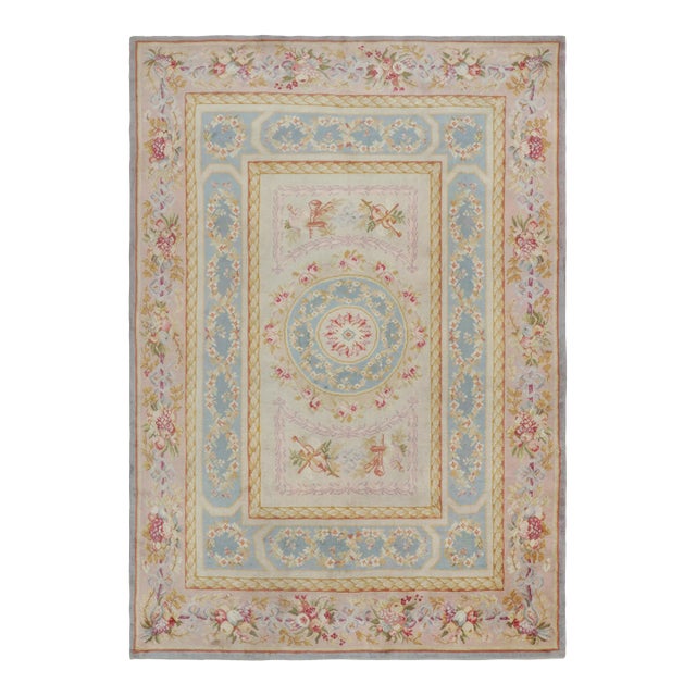 Oversized Antique French Savonnerie Rug With Floral Medallion From Rug & Kilim For Sale