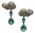 Pair of Elephant Motif Emerald and Diamond Dangle Earrings For Sale