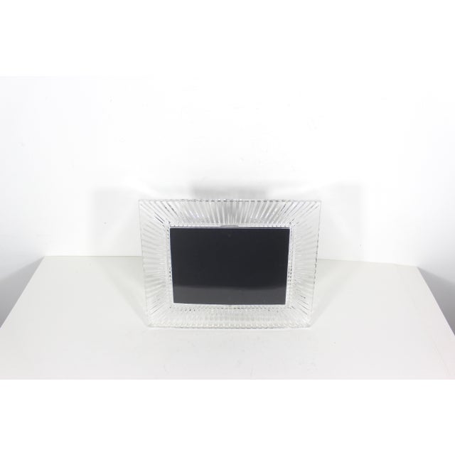 Large, heavy WATERFORD crystal rectangular frame in the Somerset pattern. Easel back for a table top display. This can sit...