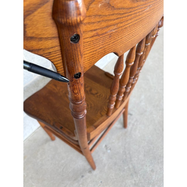 Tom Seely Oak Press Back Dining Chairs - Set of 4 For Sale - Image 13 of 13