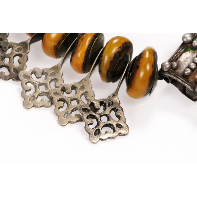 Late 20th Century Faux Amber Bead & Silver Necklace For Sale - Image 4 of 12