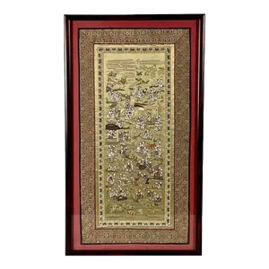 Framed Chinese Embroidered Silk Tapestry of 100 Children at Play