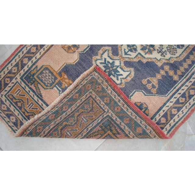 1970s Hand Knotted Door Mat, Entryway Rug, Bath Mat, Kitchen Decor, Small Rug, Turkish Rug - 2′0″ × 4′2″ For Sale - Image 9 of 9