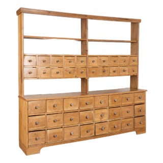 19th Century Pine Apothecary Display Cabinet Bookcase For Sale
