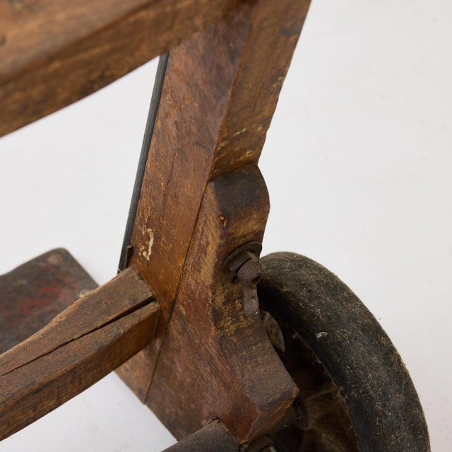 Vintage Industrial Wood and Iron Hand Truck, 1930s For Sale - Image 13 of 14