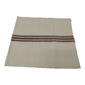 Linen Grain Sack With Brown Woven Stripes Textile