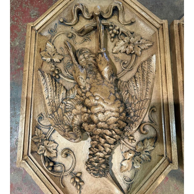 Tan 19th Century French Black Forest Carved Hunt Trophies Sculptures, Set of 4 For Sale - Image 8 of 11