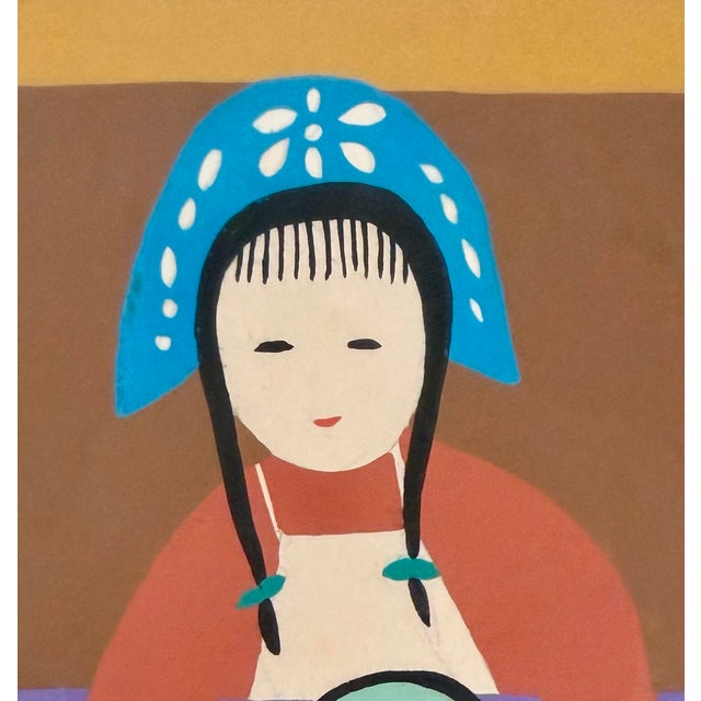 1970s 1970s Original Framed Jinshan Folk Art Painting of Pottery Artisans For Sale - Image 5 of 11