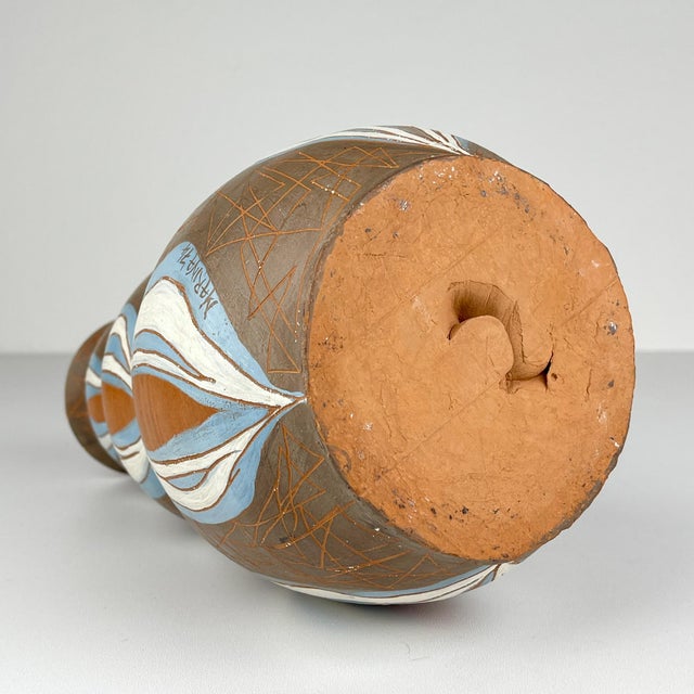 Blue Vintage Ceramic Vase, Italy, 1974 For Sale - Image 8 of 14