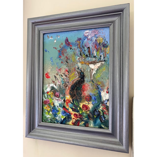 Abstract “Vase of Flowers”, Abstract Floral, Oil Painting, by Van Ness For Sale - Image 3 of 18