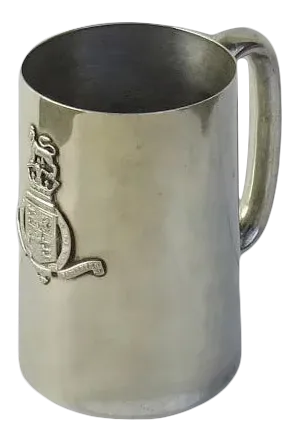 1900s King's College Silverplate Tankard Lion Mug