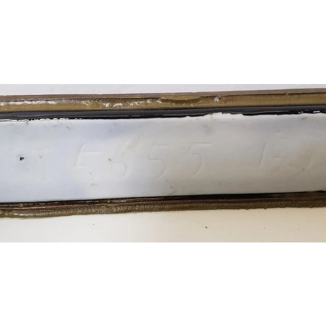 1990s Grand Scale 13.5" Empire Style Indigo Porcelain & Bronze Egg – Maitland-Smith / Chelsea House Style – Model 5655 For Sale - Image 5 of 5