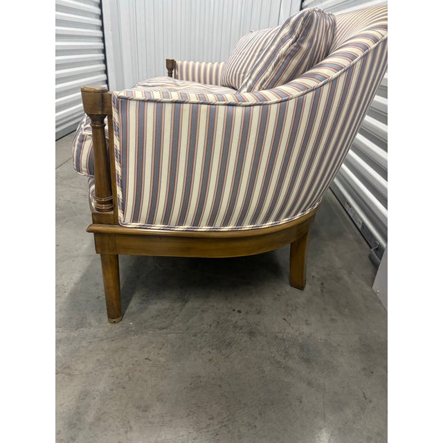 Mid 20th Century Traditional Upholstered Settee Loveseat For Sale - Image 12 of 12