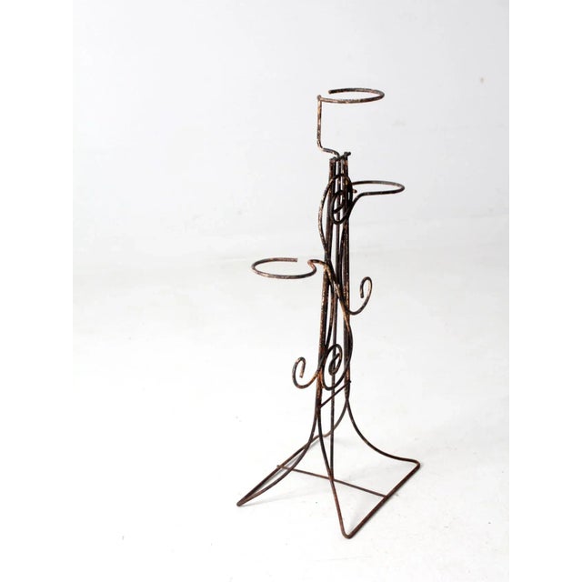 Vintage Wrought Iron Plant Stand For Sale - Image 9 of 10