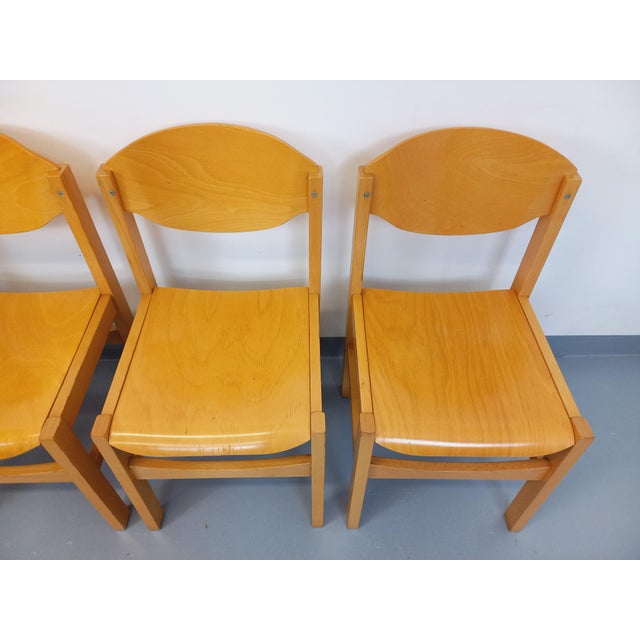 Minimalist Beechwood Chairs, 1980s, Set of 4 For Sale - Image 13 of 18