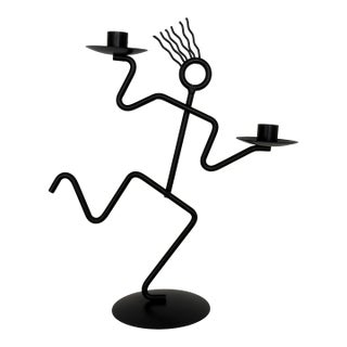 Postmodern Memphis Style Figural Candelabra For Sale